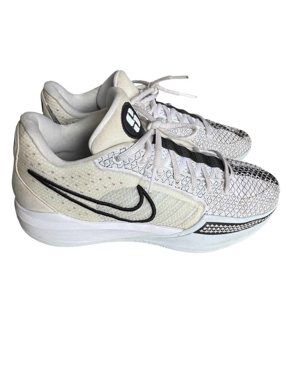 Nike White Cream Sabrina 1 Magnetic Low Women’s 10 Basketball Shoes NICE